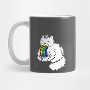 Rainbow puking cat Mug